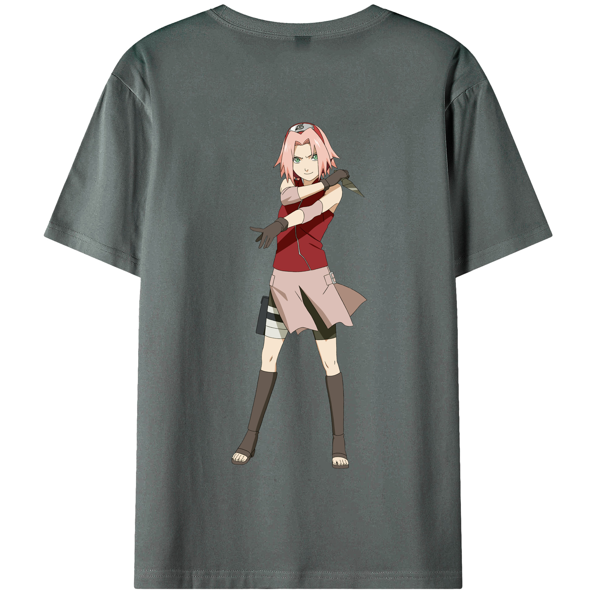 （画像用） NARUTO -ナルト- 春野サクラ Haruno Sakura 綿100％半袖Tシャツ（背面プリント）